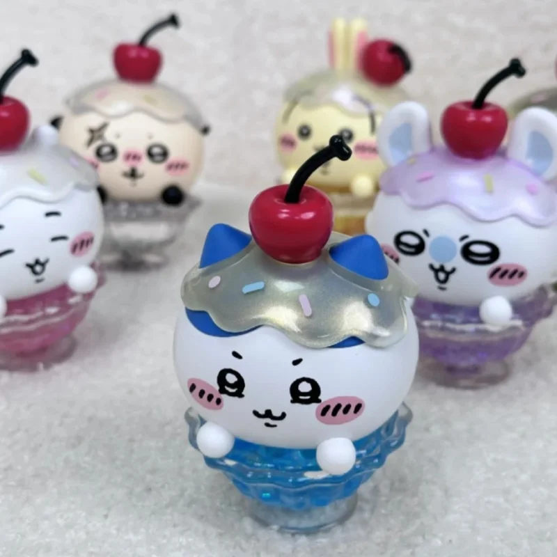 حقيقي Chiikawa Kawaii السائل الحركة الرمال ديكور فني-حلق الجليد مخروط الثلج تصميم أنيمي مكتب لعبة الاسترخاء الإجهاد الإغاثة هدية