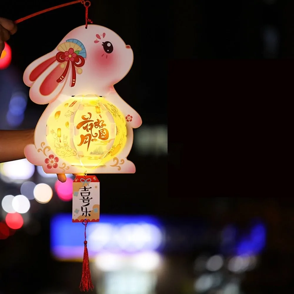 

Hanging Rabbit Lantern Glowing Luminous Mid-Autumn Festival Lantern Handmade DIY Material Bag Handheld Luminous Lantern Kids