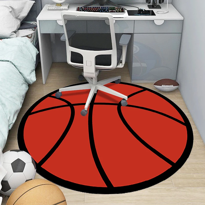 VIKAMA American-Style Baseball Stitch Carpet - Round, Durable, Slip-Resistant, Easy To Clean, With Ins Ventilation Function