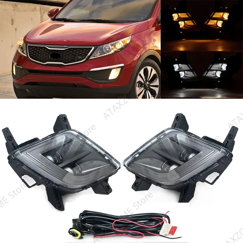 

1 Set Fog Lights For Kia Sportage 2011 2012-2015 US Version LED DRL Driving Running Light Headlight With Bidirectional Function