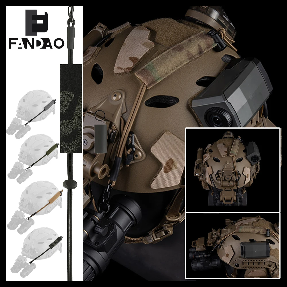 Tactical NVG Lanyard Airsoft Multi-Angle Adjustable Night Vision Device Anti-Lost Lanyard Telescopic Rope Helmet Accessories