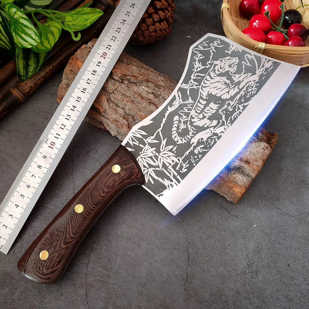 

7 inch Professional Butcher Knife Stainless Steel Bone Chopping Knife Meat Vegetables Slicing Cleaver Sharp Kitchen Chef Knife