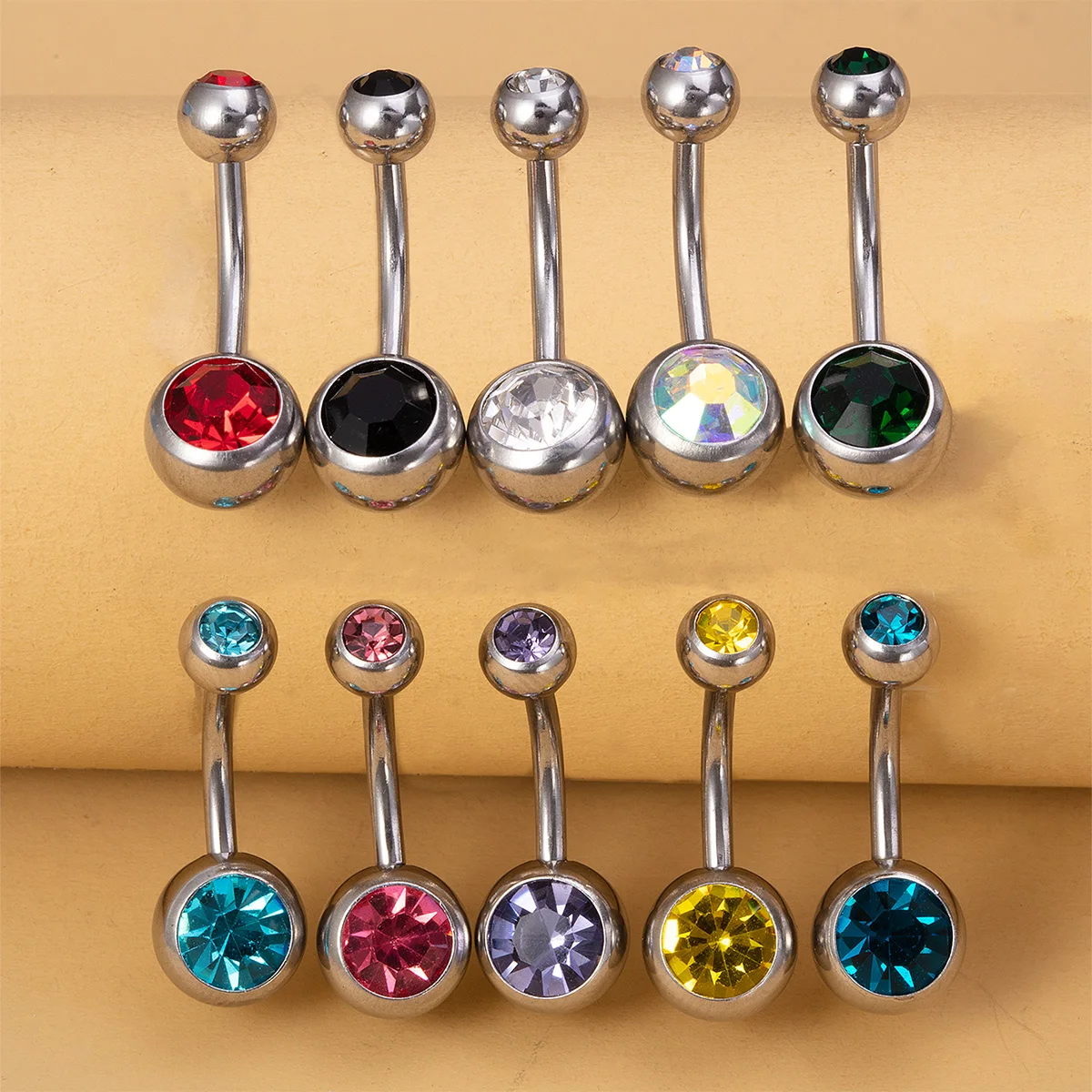 14G CZ Crystal Belly Button Ring Navel Nombril Piercing Surgical Steel Belly Ring Sexy Women Belly Piercing Body Jewelry Ombligo