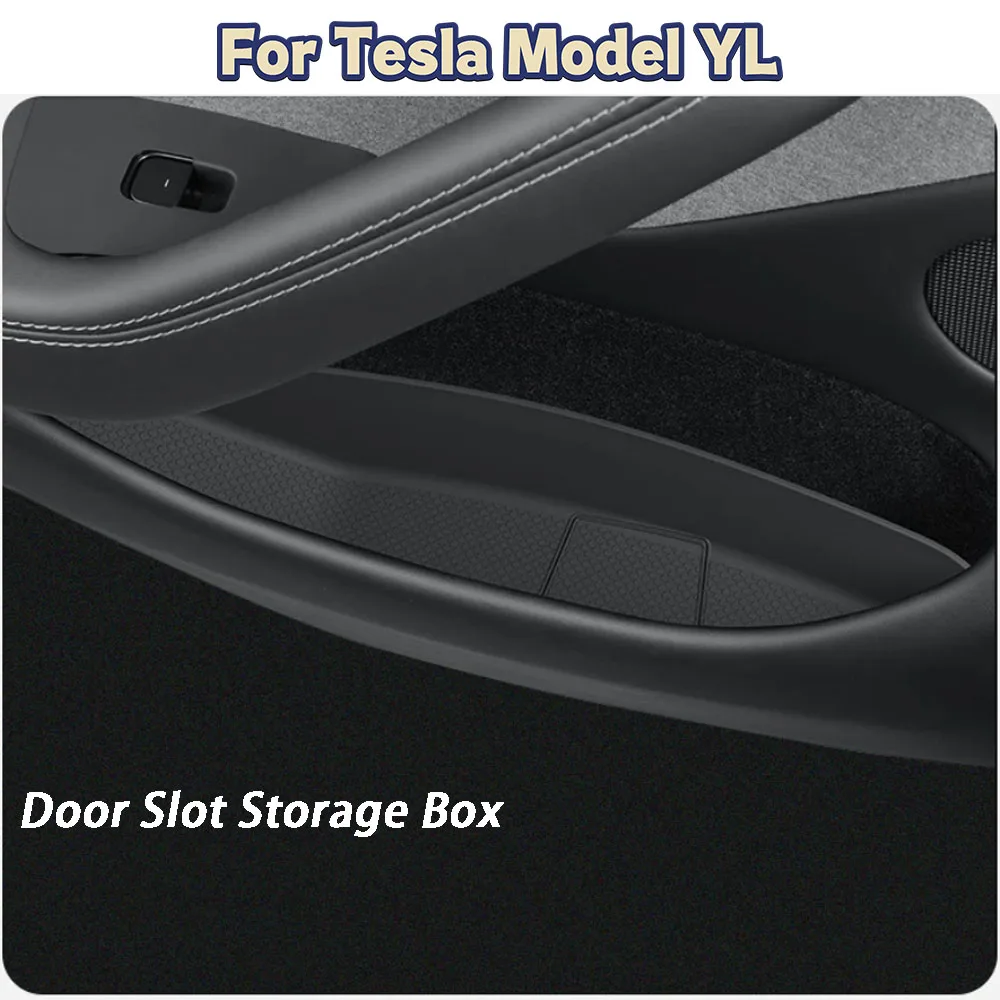 

For Tesla Model YL Y L 2026 Launch Juniper Car Door Side Storage Box TPE Door Storage Organizer Tray Interior Accessories