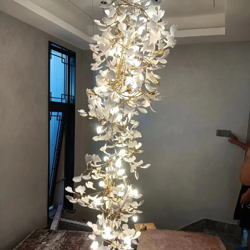 Nordic Modern Home Decor Pendant Lamp Luxury Gold Hanging Light for Living Room for Large Sizes Glass Material for Villa