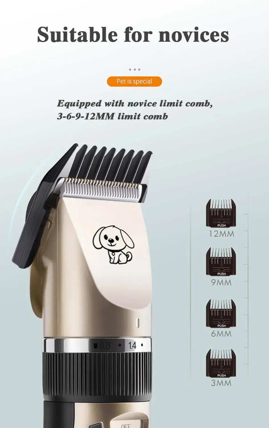Cortaúñas y afeitadora de pelo silenciosa para perros y gatos - imagen 4