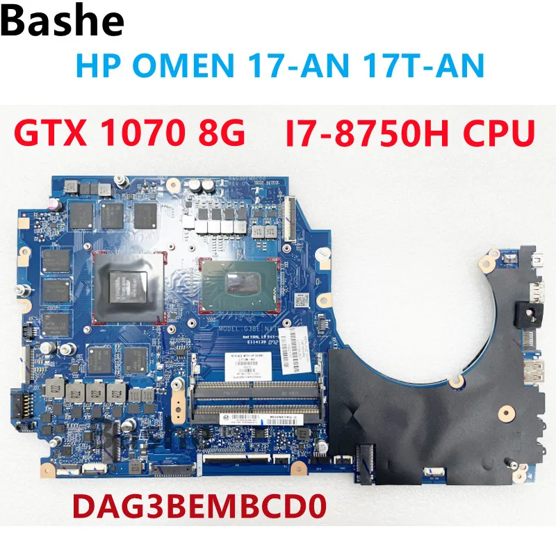 

L11136-601 For HP OMEN 17-AN 17T-AN Laptop Motherboard CPU i7-8750H GPU GTX1070 8G Mainboard DAG3BEMBCD0 100% Working