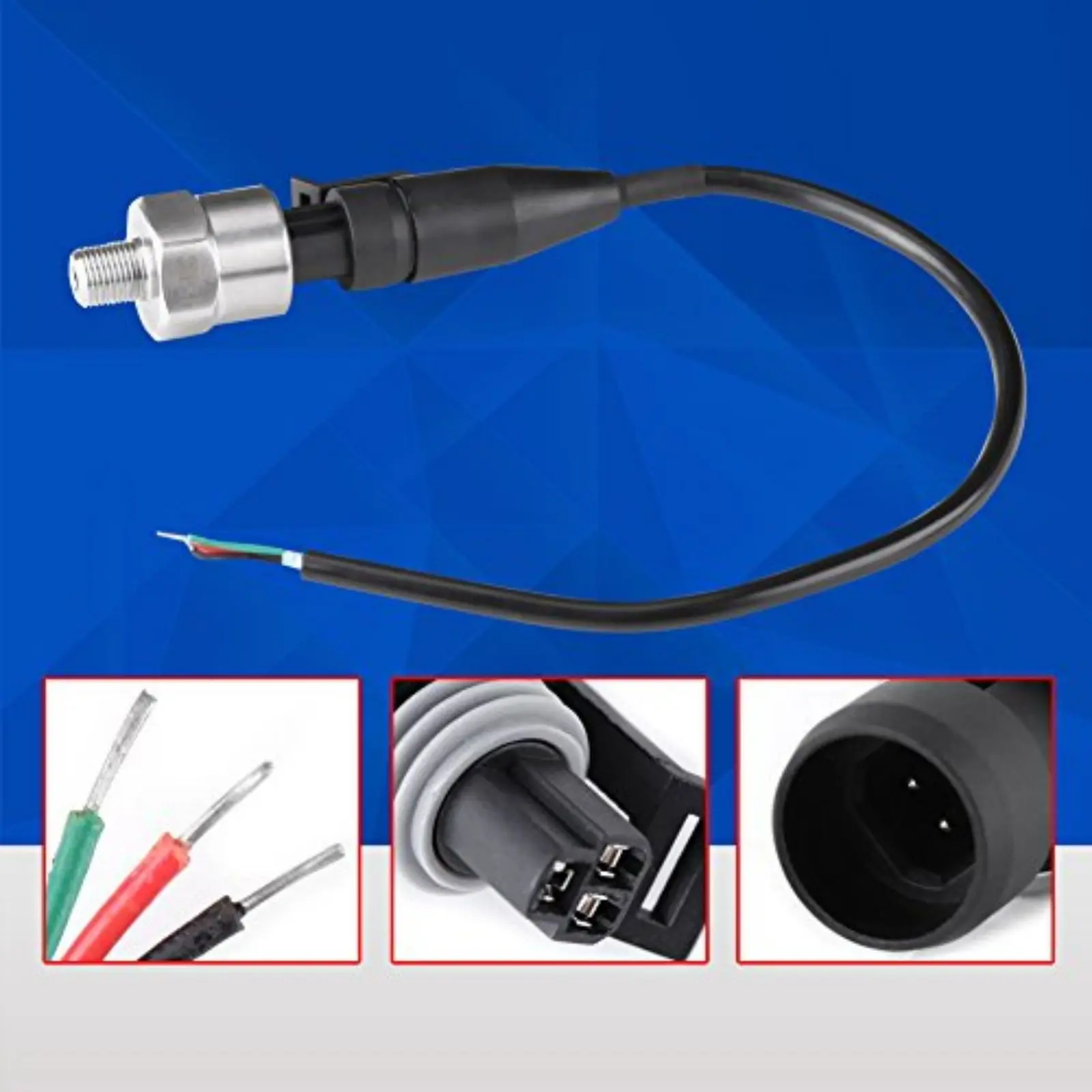 Druksensor Transducer Roestvrijstalen 1/8 ”-27 Npt Olie Brandstof Diesel Lucht Gas Water Import Keramiek Met 0.3M Kabel