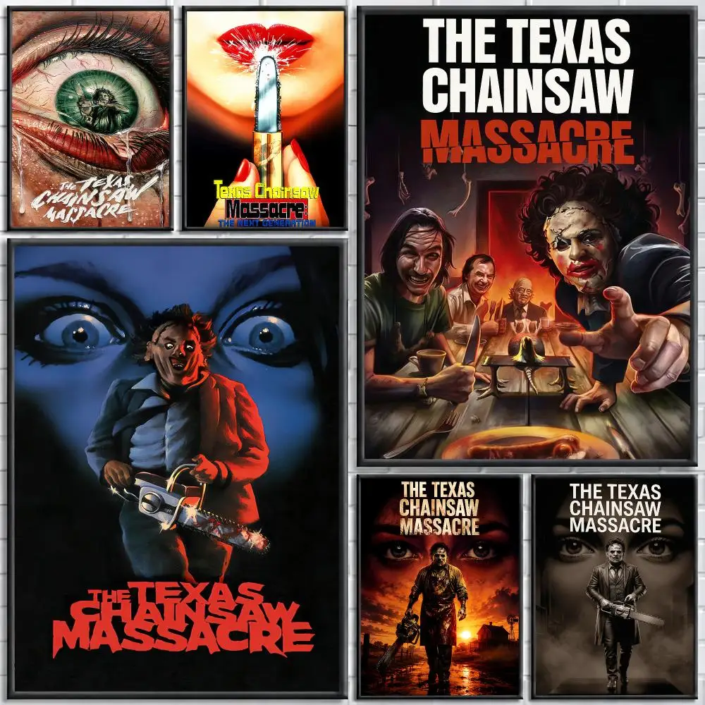 Movie The Texas Chainsaw Massacre Painting Calligraphy Canvas Poster Wall Art for Bedroom Living Room Home Decor Gift