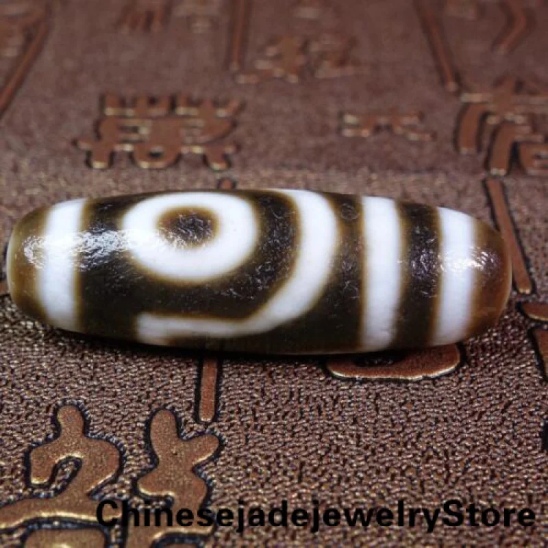 

Ancient Tibetan DZI Beads Old Agate Ruyi 2 Eye Totem Amulet Pendant GZI #1735