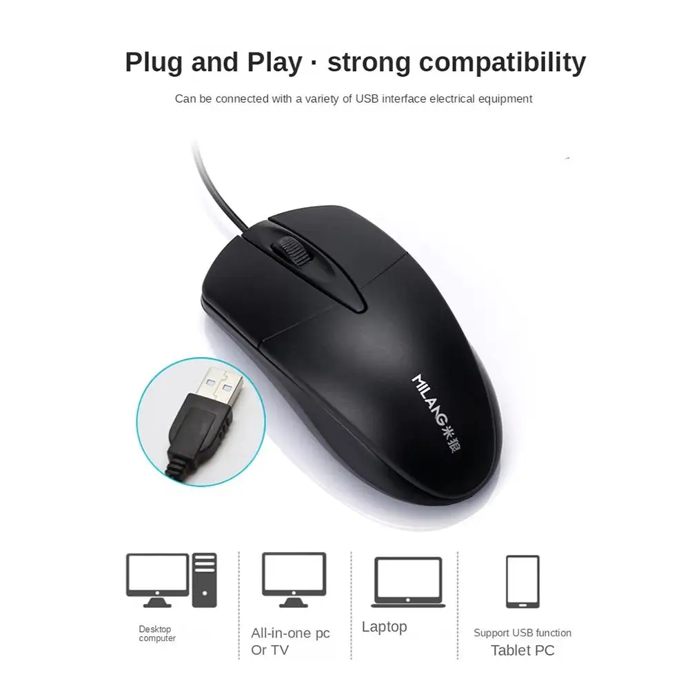 

USB Wired Computer Mouse Optical Mouse Gamer PC Laptop Notebook Computer Mouse Mice for Office Home Use J0D6