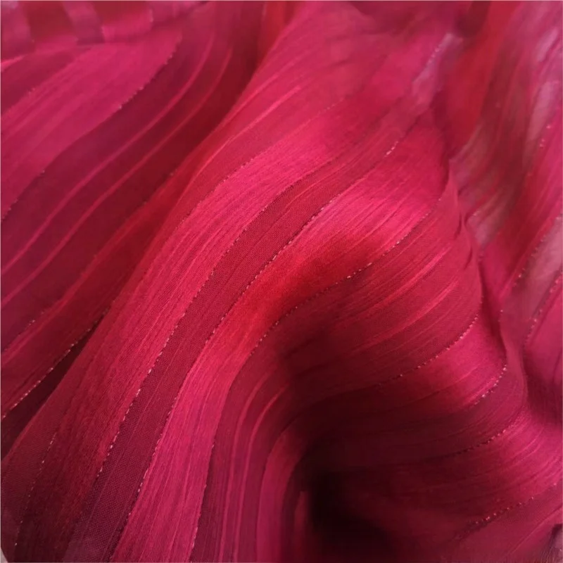 Gold Silk Beauty Strip Chiffon Fabric Diy Hand Sewing