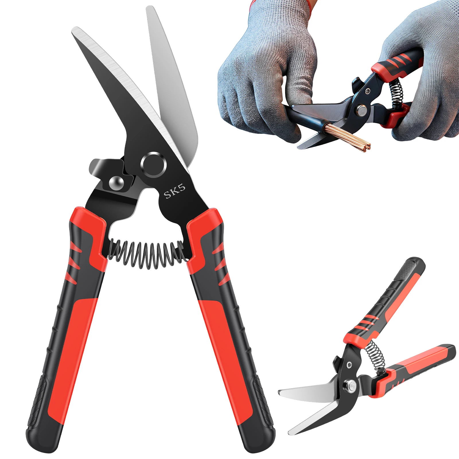 8/10inch Aviation Scissor Multifunctional Tin Cutter Straight/Curved Heads Scissors Metal Sheet cutting tool Industrial Cutter