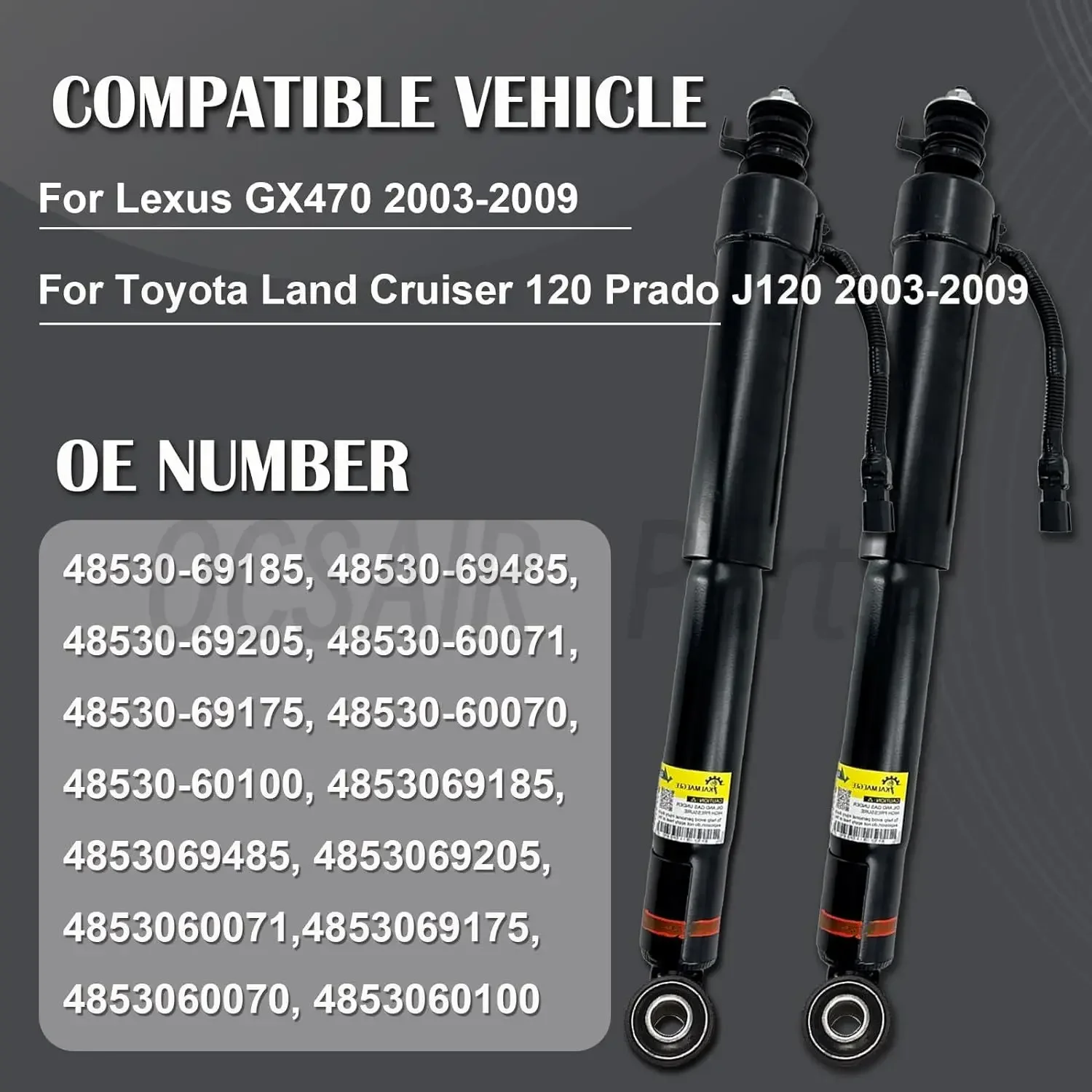 4pcs Front&Rear Shock Absorber Assy kit for 2002-2009 Lexus GX470 Toyota Land Cruiser Prado 120 48510-69195 48530-69185