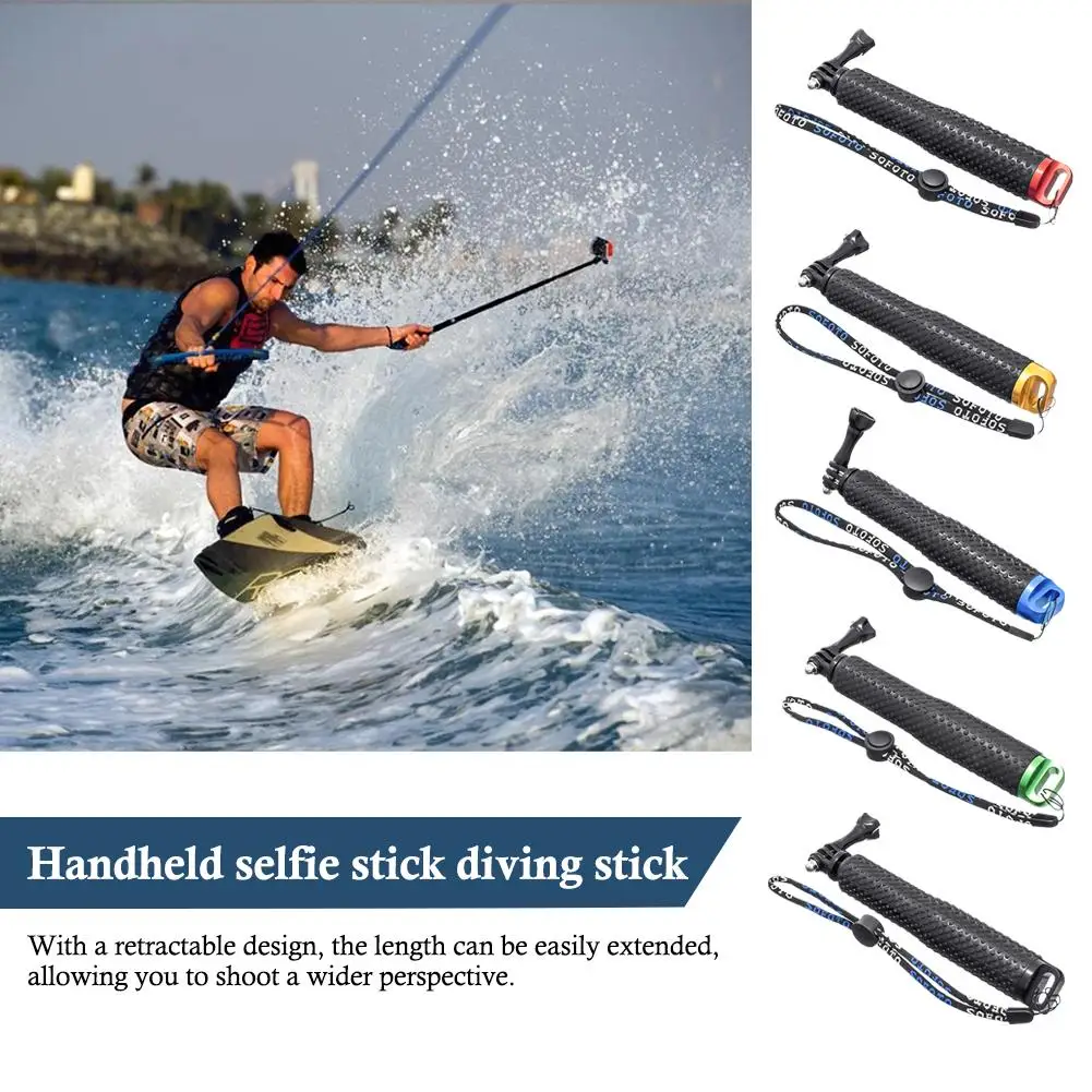 Suitable For GoPro10/9/8/7/6/mobile Phone Handheld Selfie Stick Telescopic Design Non-slip Handle Adjustable Lock Anti-shake