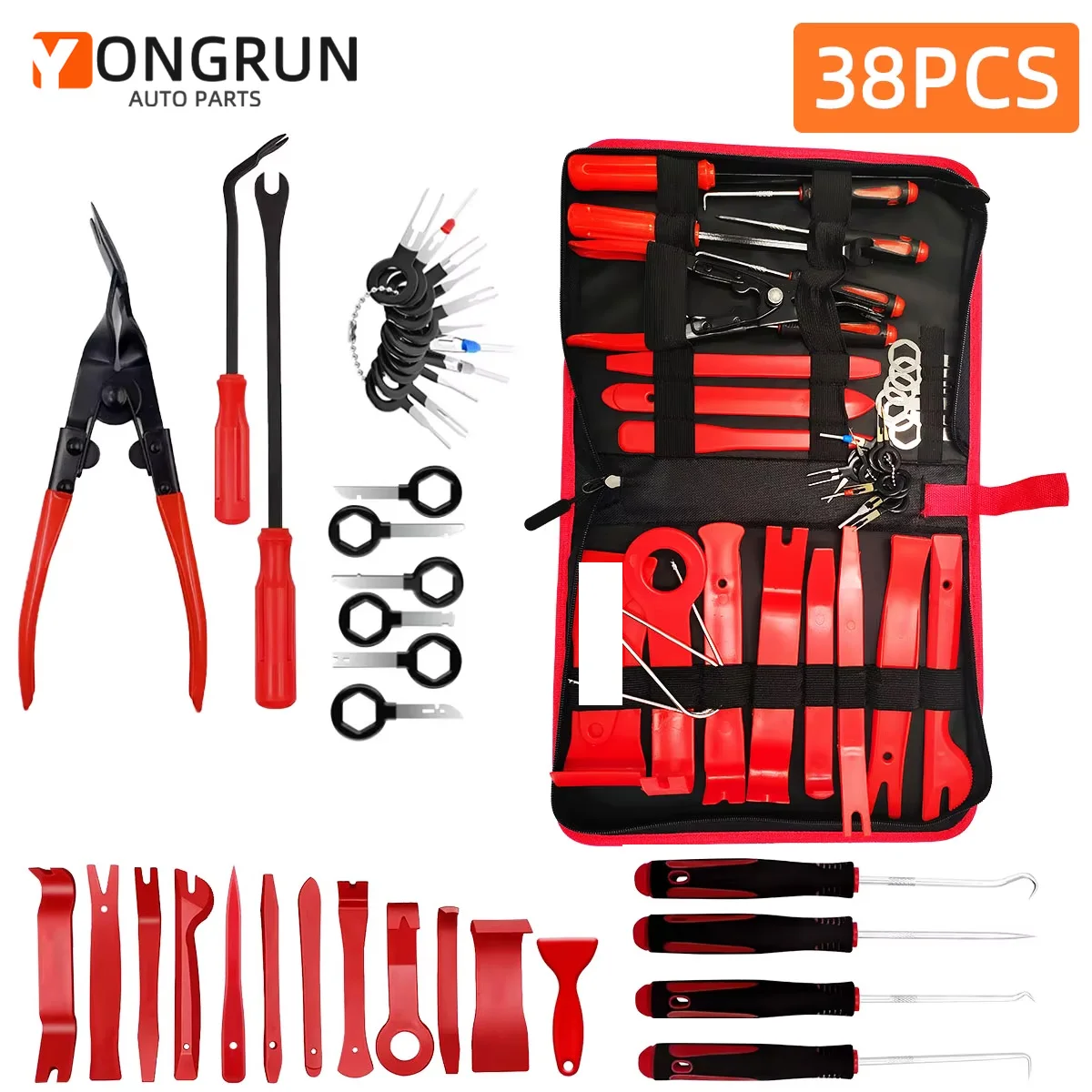 YONGRUN Trimming And Disassembly Tool Kit Clip Fastener Disassembly And Repair Kit Panel Sales Disassembly Tool Audio Dashboard
