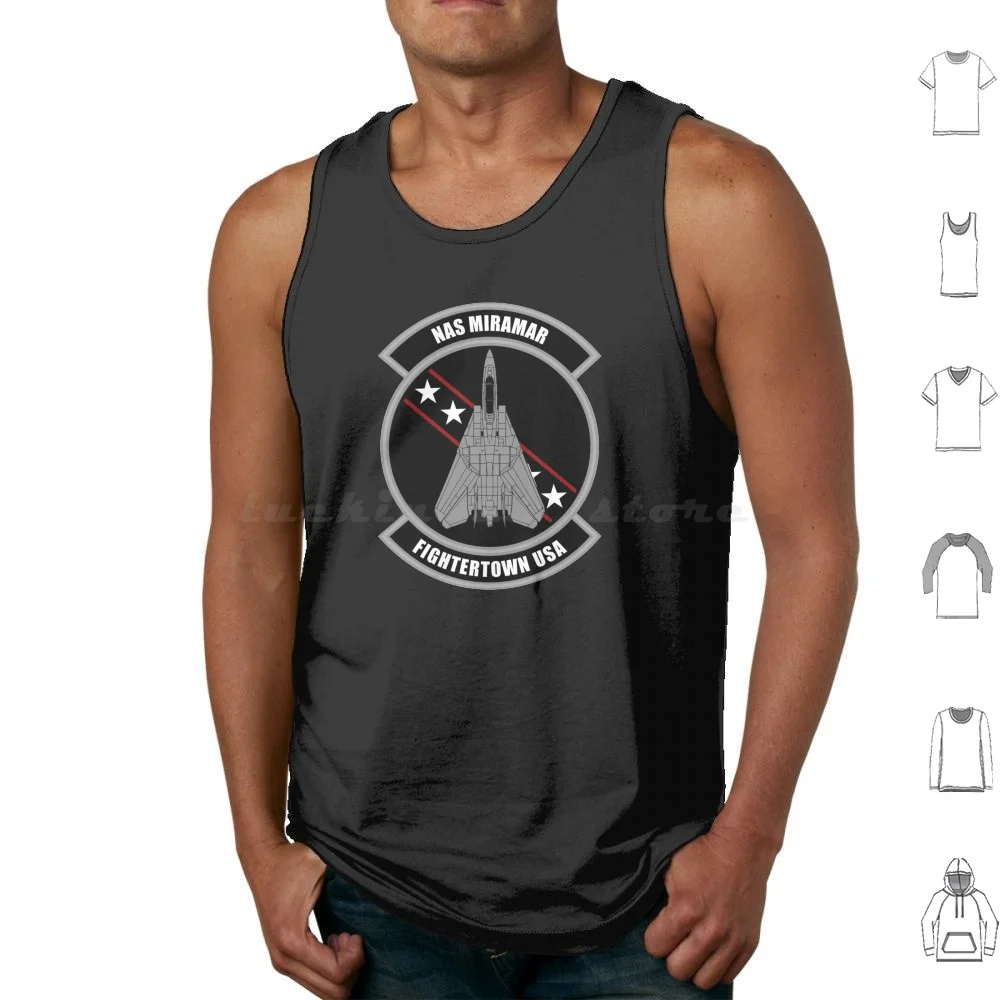 Nas Miramar Fightertown Usa-F-14 Tomcat Tank Tops Vest Sleeveless Naval Air Station Miramar Fighter Weapons School Patch