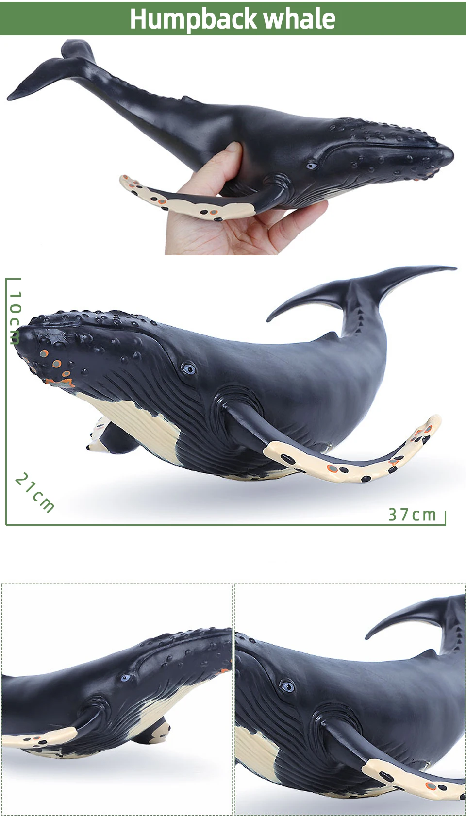 Big Size Soft Rubber Sea Life Simulation Action Figure Animal Model Toys for Children Kids Whale Figures Collection Educational