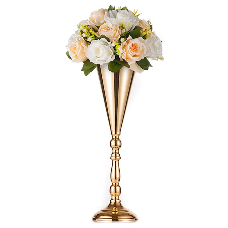 

AT21-4PCS Tabletop Flower Vase Wedding Centerpiece Decor Metal Flower Stand Artificial Flower Ornaments For Anniversary Part