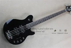 4 Strings Bass Guitar Ra Bass Black Basswood Body  White Binding Active Battery Chrome Bridge