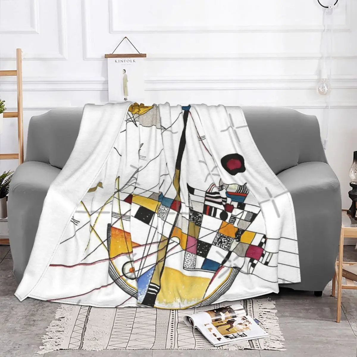 Hd Delicate Tension By Wassily Kandinsky Quilt Bedroom Throw Blanket Blankets And Throws Throw Blanket