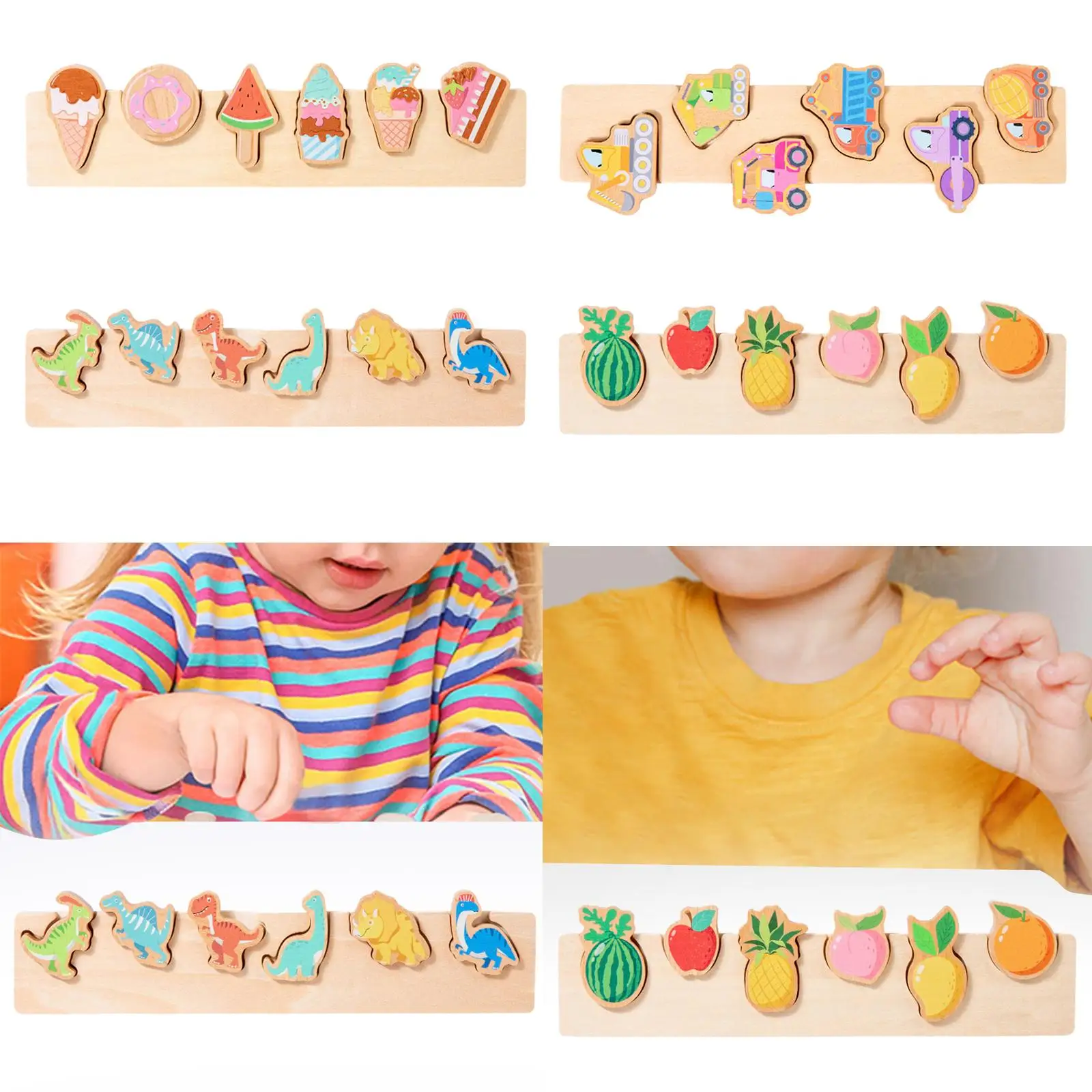 Puzzle Dopasowywanie zabawek planszowych Kolor Kształt Dopasuj drewniane puzzle dla maluchów w wieku przedszkolnym