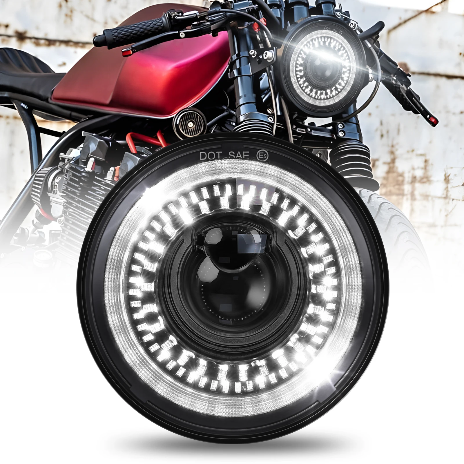 

Круглая светодиодная фара для мотоцикла HAOLIDE 5,75 дюйма, 5-3/4 дюйма, мотосвет для Harley Sportster Roadster Dyna, Honda, SUZUKI, YAMAHA