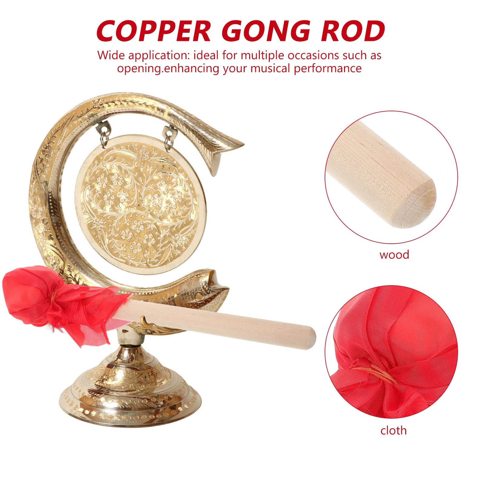 

Gong Stick Drum Mallets for Cymbals Chinese Sticks Bass Hammer Beginner Drumstick Cool Drumsticks