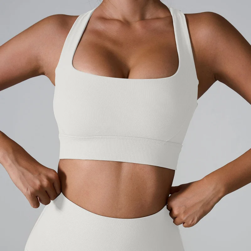 Bra Without Straps Beige Sexy Underwear Seamless Lingerie Women's Corset Sports Tops High Nude Feel Running Workout Exercise view 4