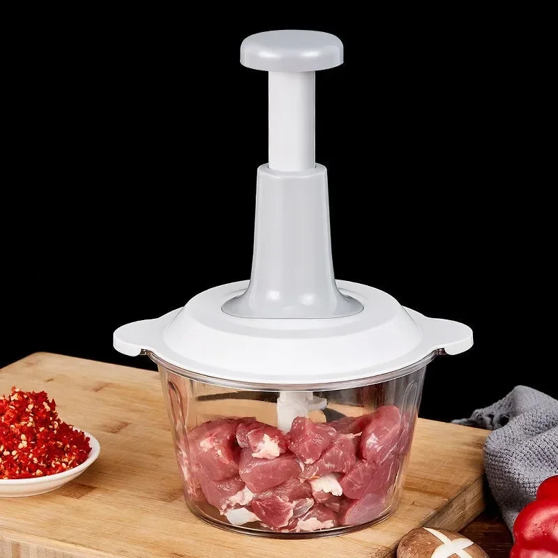 

Multifunctional Food Processor - Manual Meat Grinder, Vegetable Garlic Chilli Chopper, Slicer, Rotary Dicer, Fruit Kitchen Tool