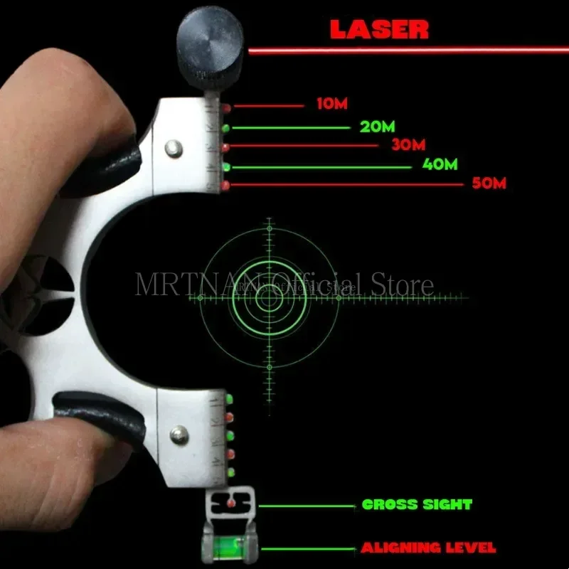 مقلاع معدني للرماية بالليزر للصيد في الهواء الطلق، حبال عالية الدقة، المنجنيق #5