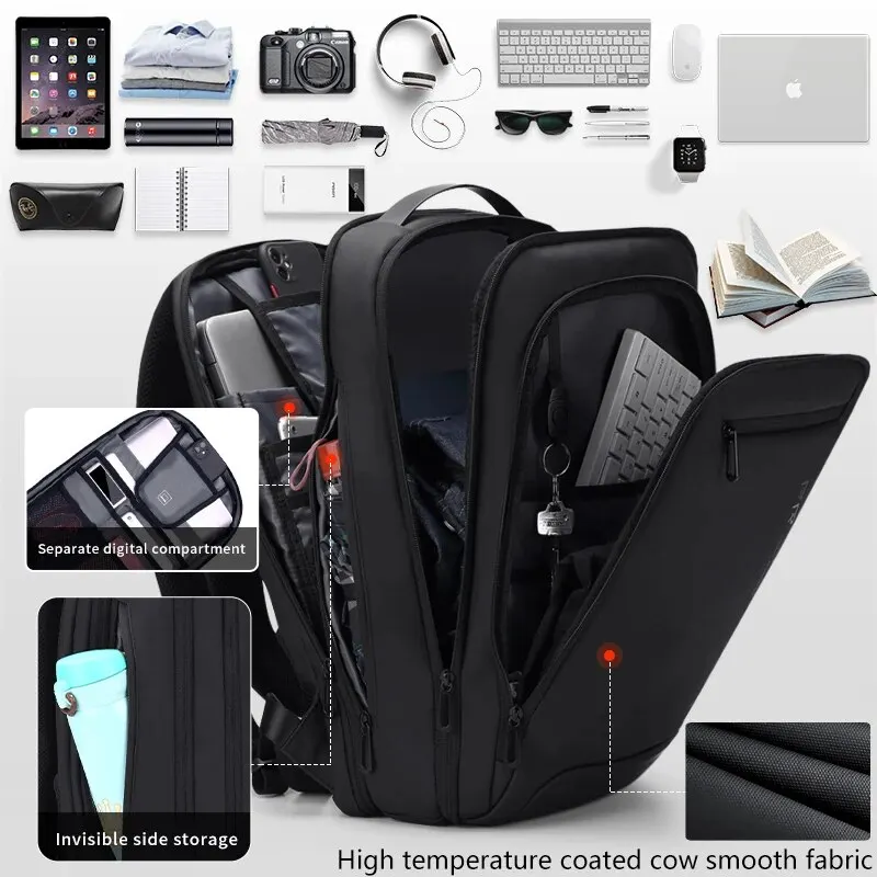 Fenruien Slim 15.6 Inch Laptop Backpack Multifunction Casual Business Men\'s Backpack USB Charge Fashion School Backpacks Unisex