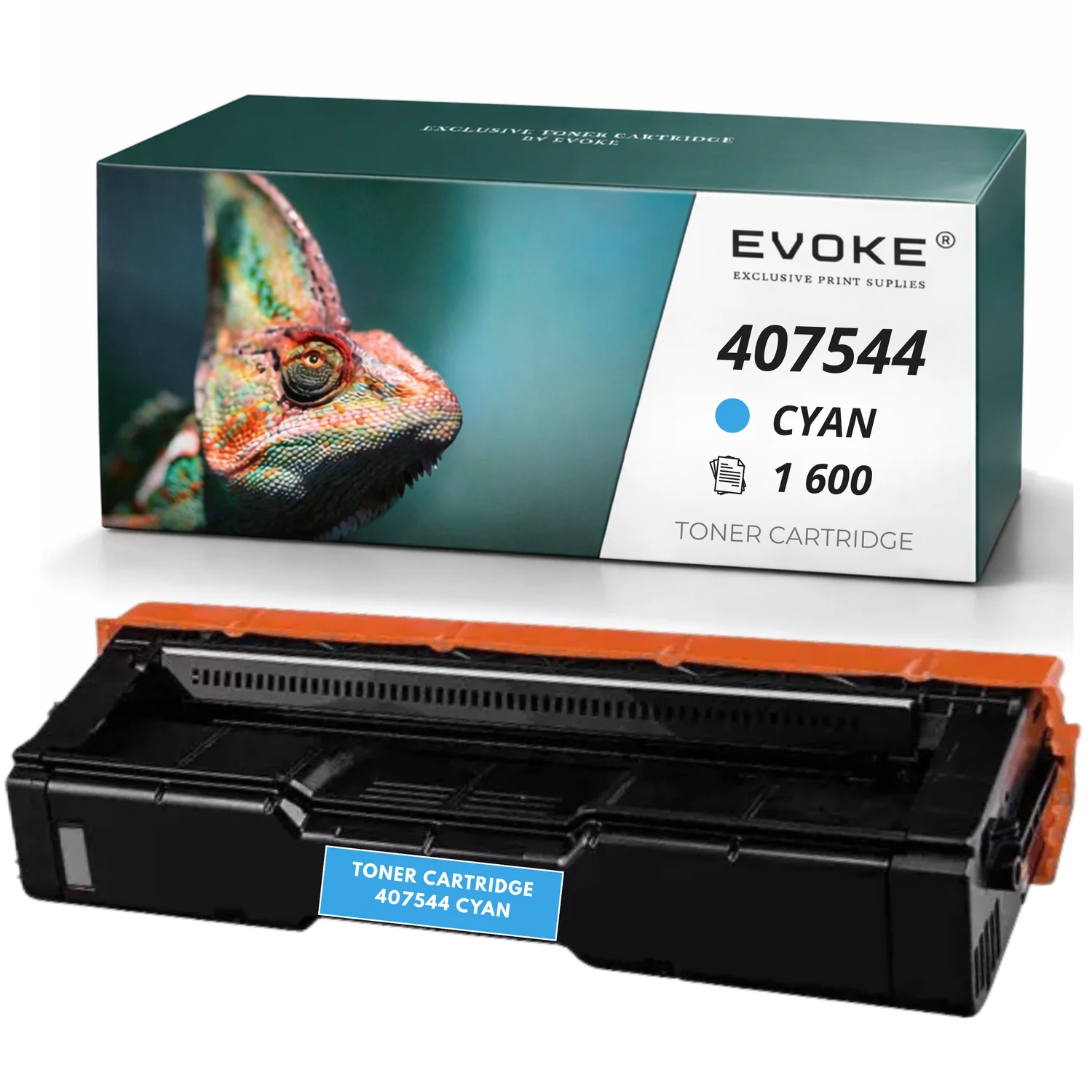 Evoke compatibele toner voor Ricoh Spc250E Spc261C 407544 Spc250E Spc261C cyaan 1600 pagina's Aficio Sp C250E C250Dn C50Sf C250Sf
