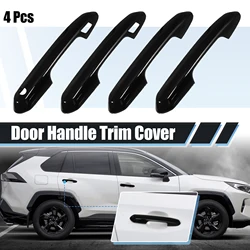 X Autohaux-cubierta embellecedora de manija de puerta para Toyota RAV4 2019-2021, accesorios exteriores, patrón de fibra de carbono negro, 4 unidades