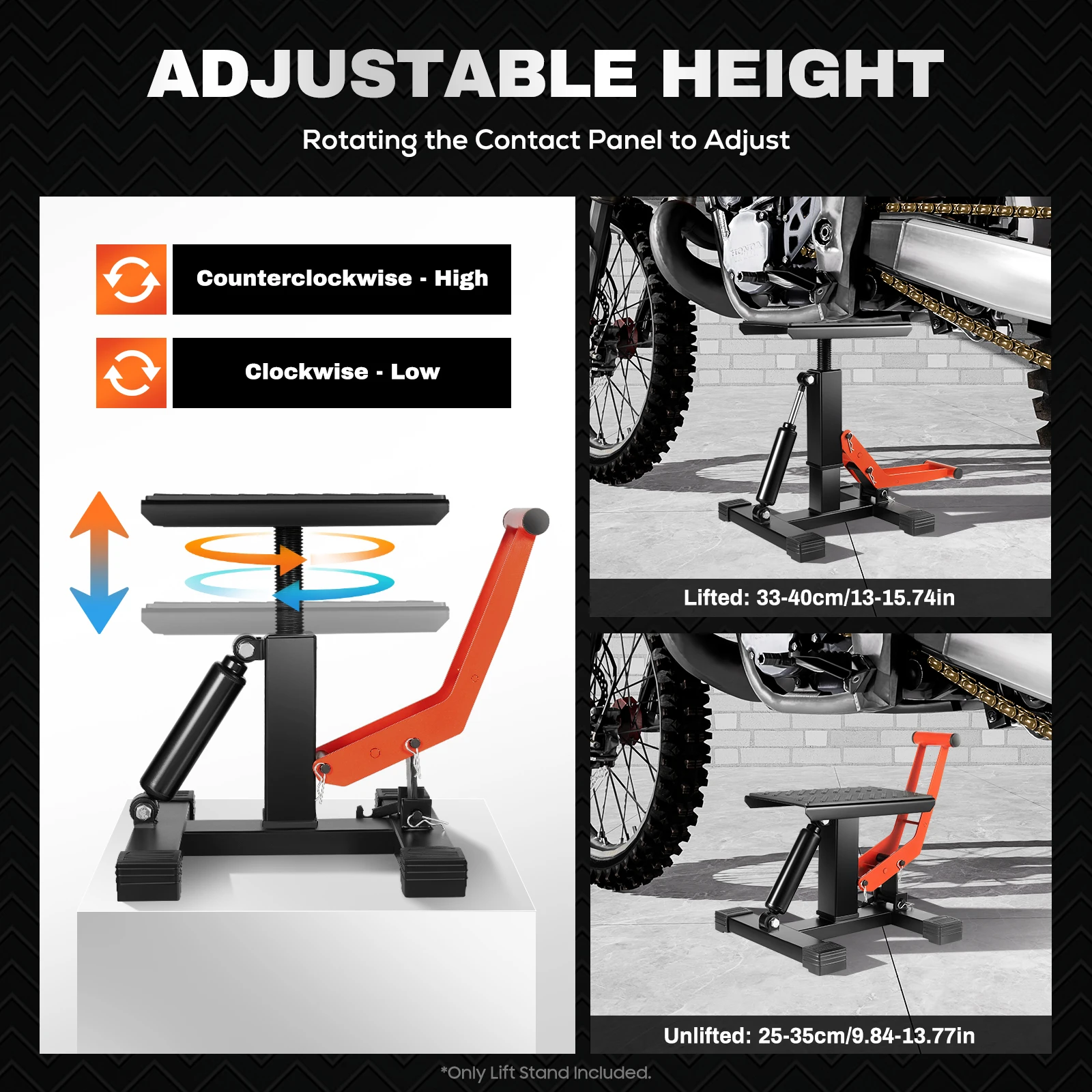 Motorcycle Lift Jack Stand Hydraulic Offroad Dirt Bike LIFT STAND for Dirt Motocross Motorcycle Enduro MX Trials Iron New