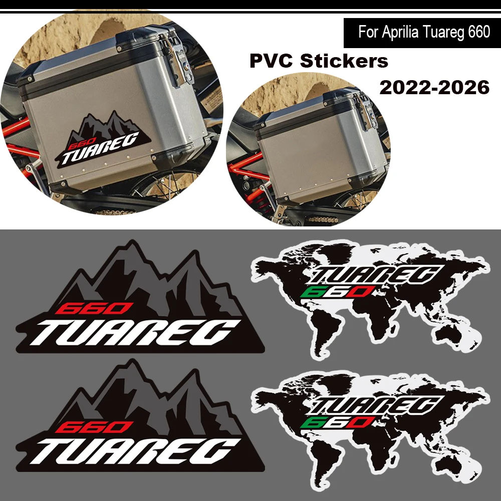 Motorcycle For Aprilia Tuareg 660 RALLY 2022 - 2026 Adventure Trunk Luggage Cases Panniers Aluminium Top Box Stickers Decals