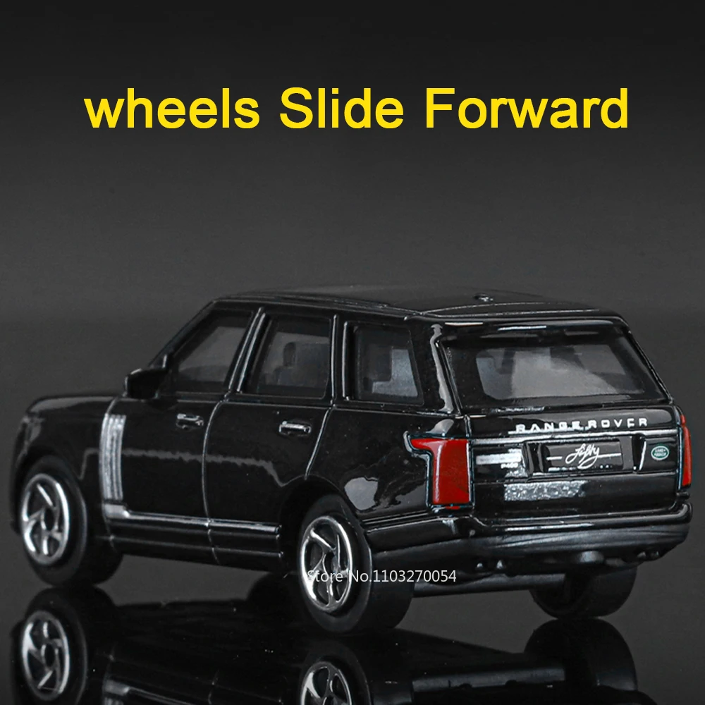1:64 Land Rover Range Rover Miniature Model Alloy Diecast Car Toys Four Wheel Suspension Wheels Slide Forward Vehices Boys Gifts