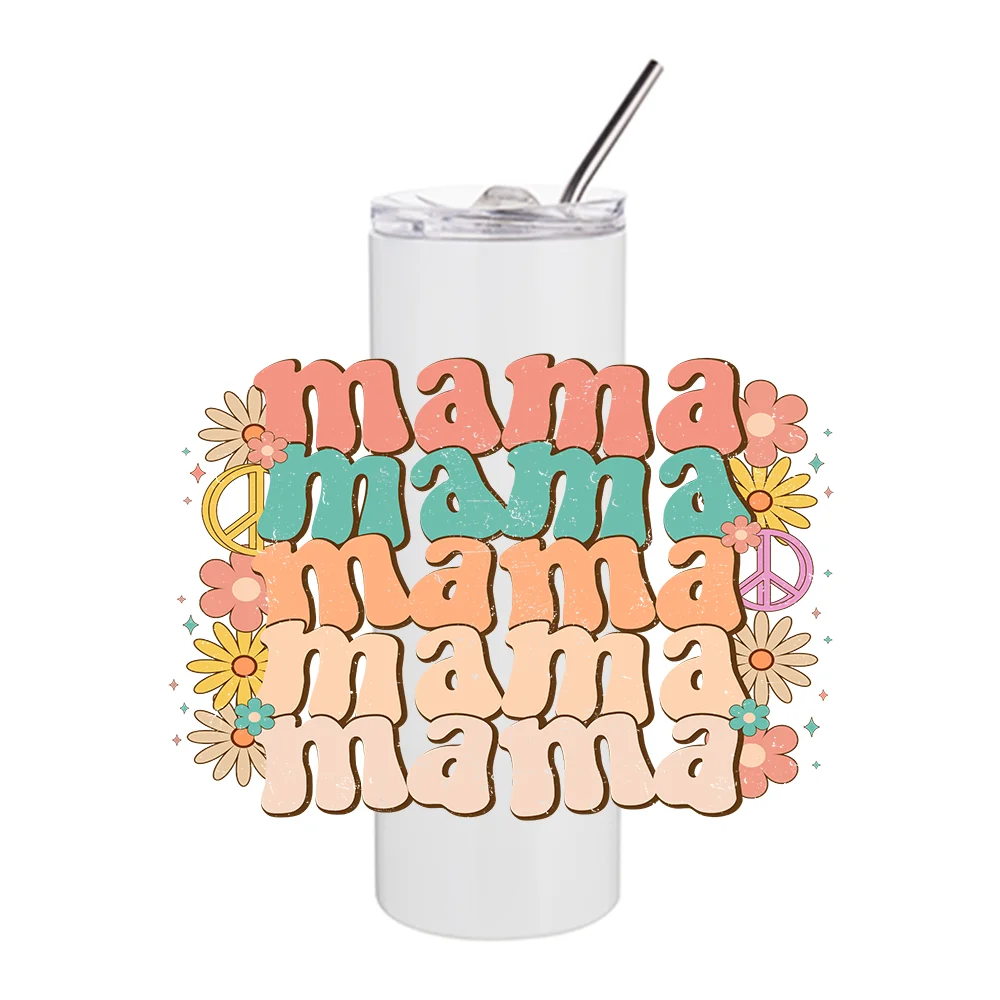 

Mixed design MAMA Teacher 20OZ UV DTF Straight Wrap Transfers Stickers Custom Labels DIY Waterproof Logo For Tumbler