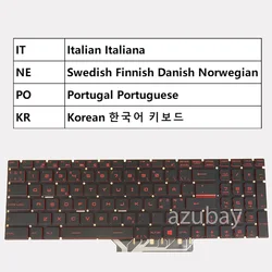 Red Backlit Laptop Keyboard For MSI MS-16U7 MS-16U4 MS-1799 MS-179B MS-179E MS-179F MS-17C6 Italian Nordic Portuguese Korean