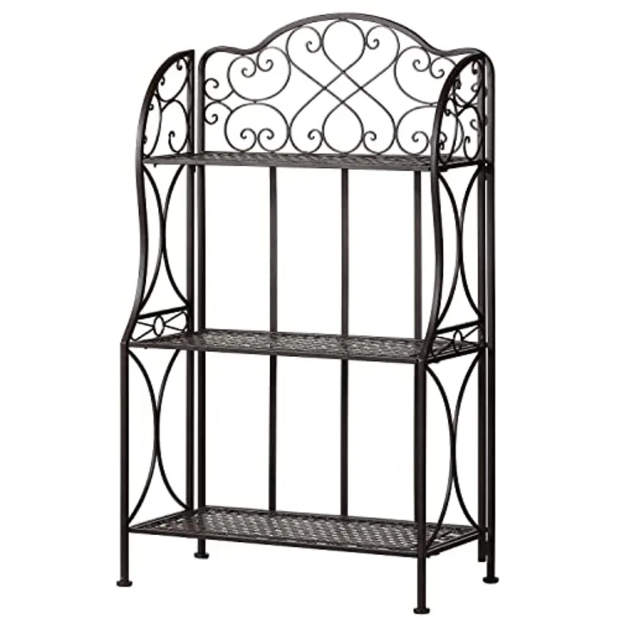 

Kitchen Metal Bakers Rack Microwave Oven Stand with Storage Three-Tiered Kitchen Organization Shelf Rack 27 x 13.75 x 48.6 Anti