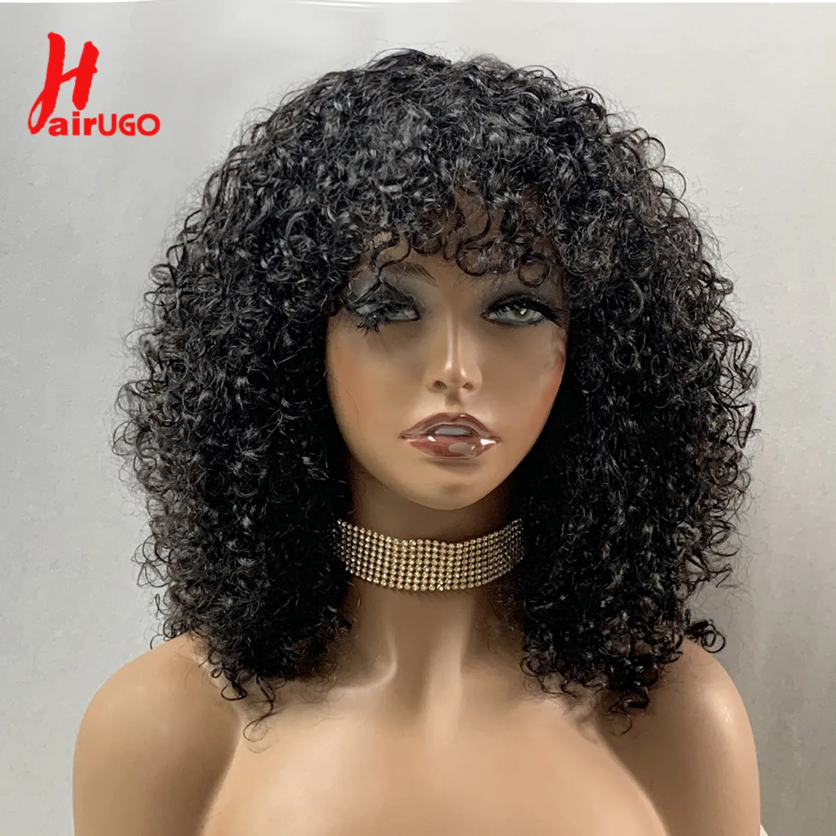 

Curly Human Hair Wigs For Women Human Hair Natural Jerry Curly Human Hair Wigs With Bangs Curly Pixie Cut Full Machine Made Wig