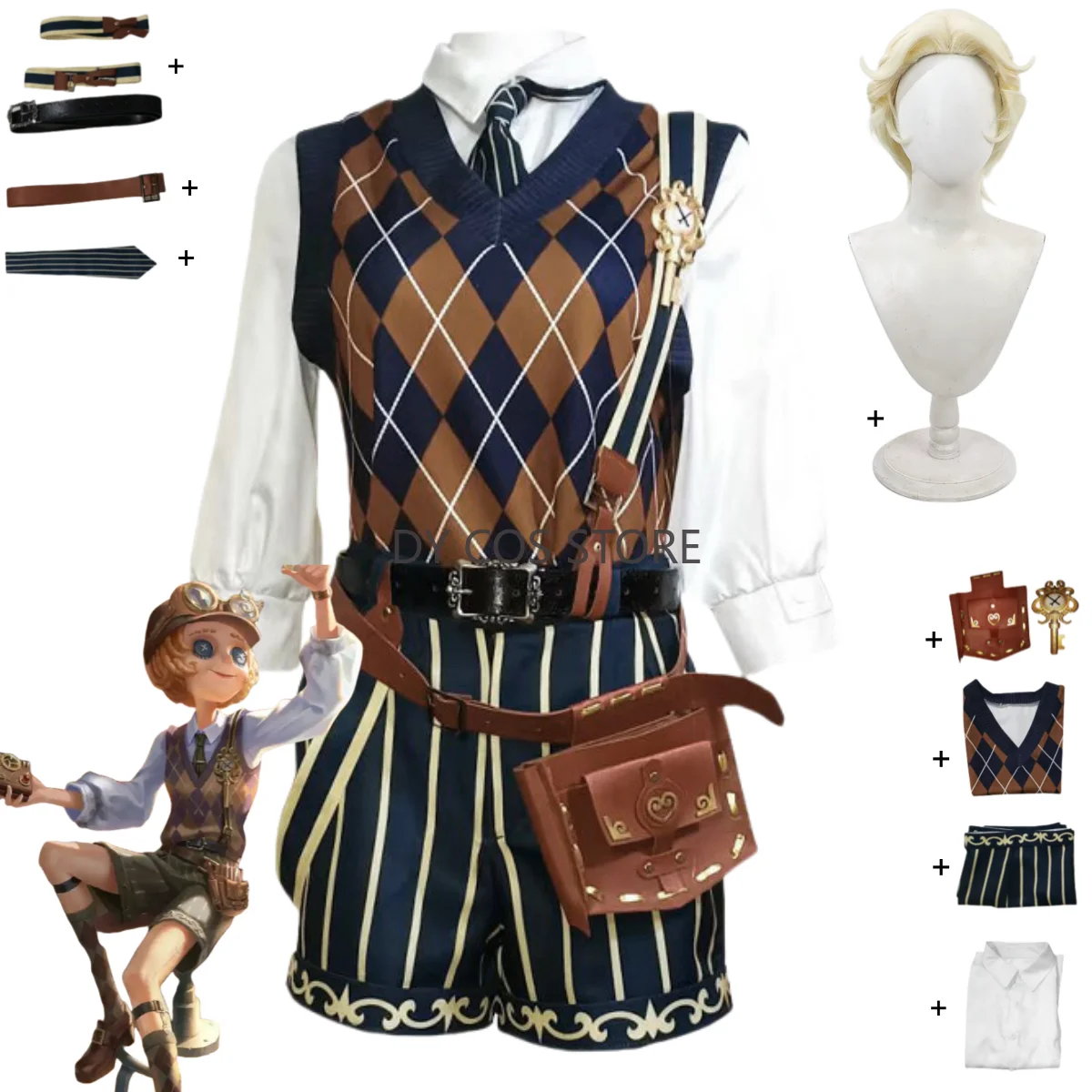 

Игра Identity VTracy Reznik Mechanic Косплей Костюм The Survivor Жилет Рубашка Шорты Униформа Парик Мужчина Женщина Костюм на Хэллоуин