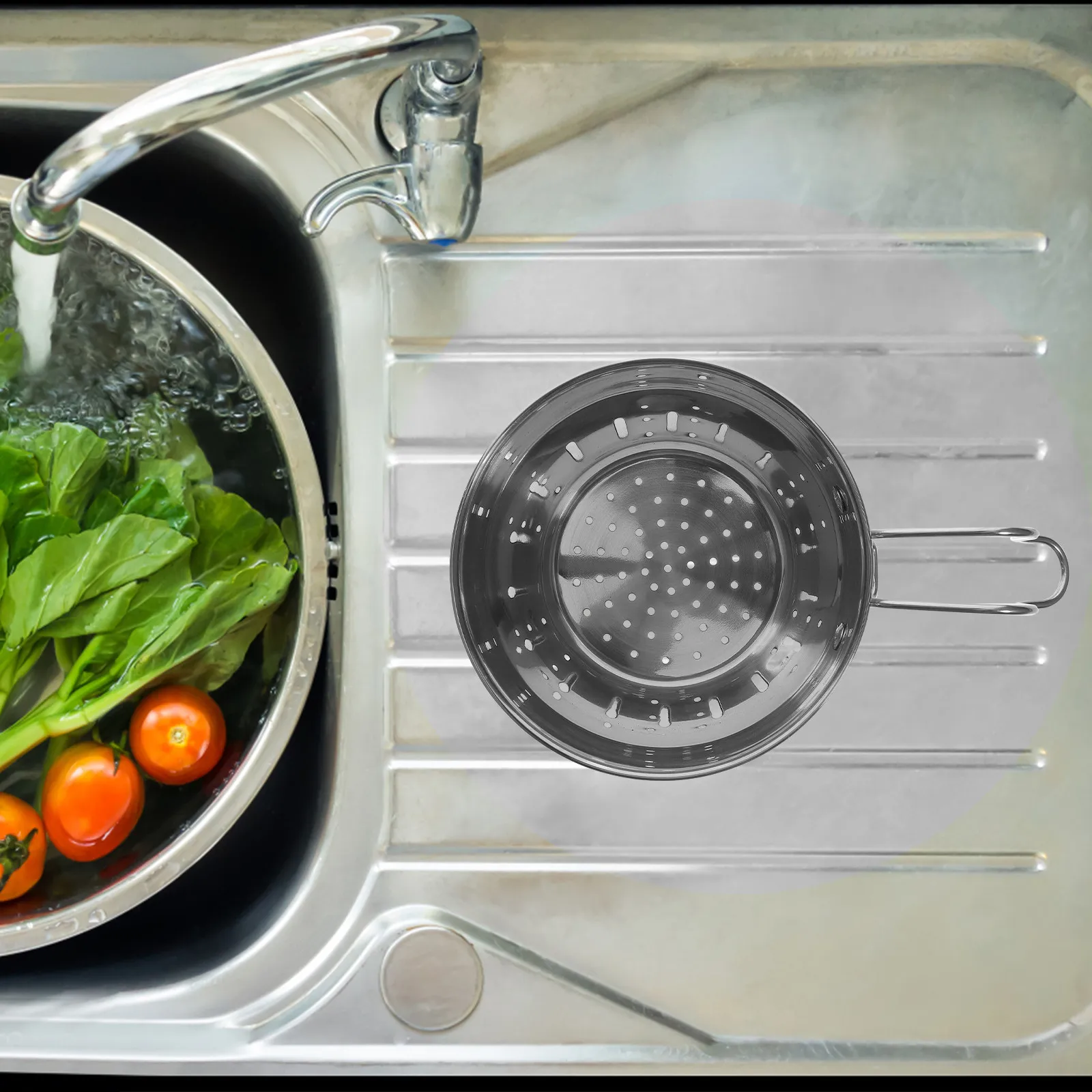 Stainless Steel Sink Drain Basket – Multipurpose Kitchen Strainer for Fruits, Rice, Cutlery, Rust-Resistant & Smooth
