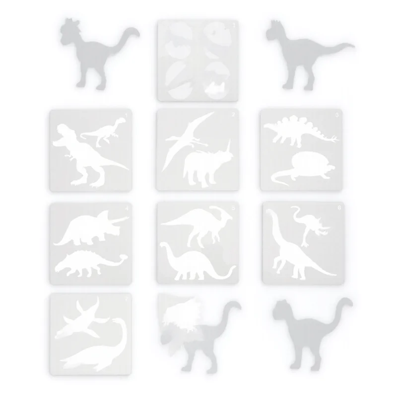 

10 PCS Dinosaur Drawing Template Stencil Spraying Stencils Reusable Wall Paint Craft Art Crafts Classroom