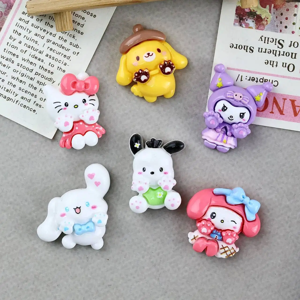 

Miniso Xiaoka Sanrio персонаж крем клей ручной работы Diy шпилька наклейка на холодильник брелок аксессуары из смолы