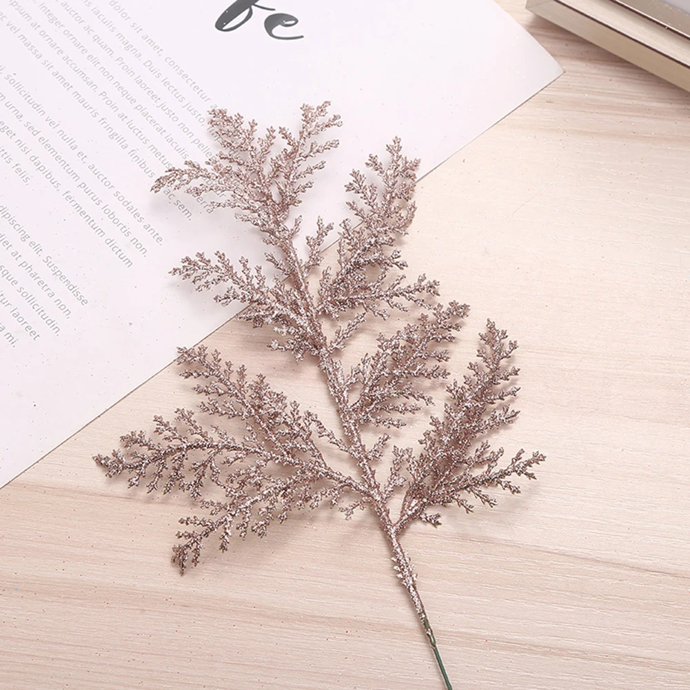 

Christmas Glitter Pine Tree Branch Garland Hanging Decor Simulated Leaves DIY Hollow Christmas Tree New Year Decorative Supplies