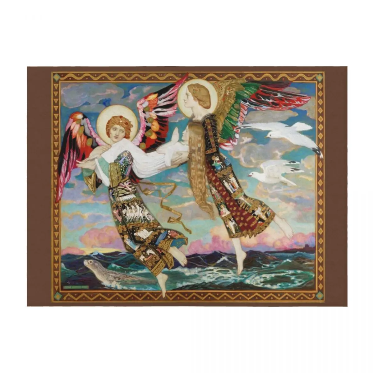 

Saint Bride Saint Brigid of Kildare John Duncan Throw Blanket Tourist Thin Furry Stuffeds Blankets