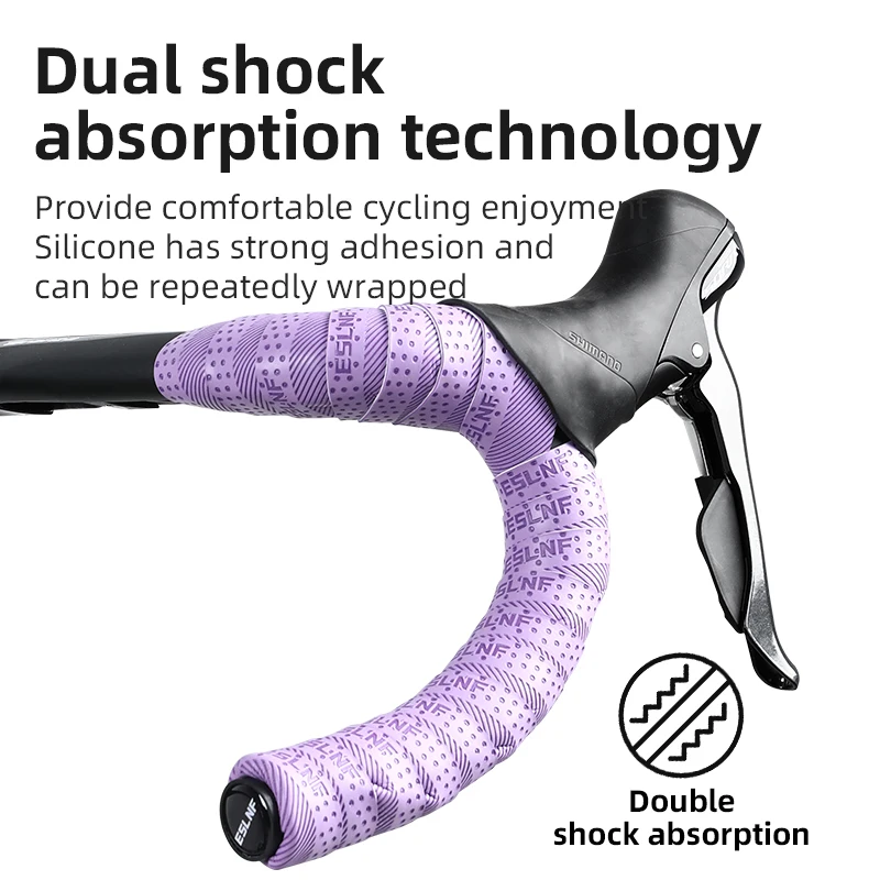 ESLNF Durable Comfortable Bicycle Handlebar Tape Non-Slip Wear Resistant Absorption Leather Handle Road Bike Handlebar Tapes image 4