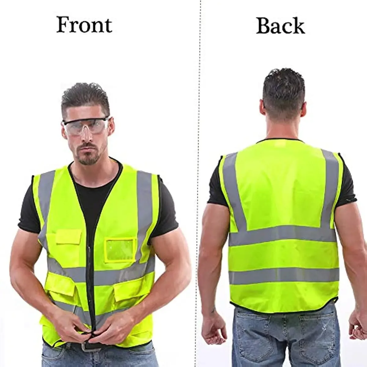 Reflective Safety Vest High Visibility Green XXXL Working Vest Motorcycle Jacket Fluorescent Signal For Men Woman