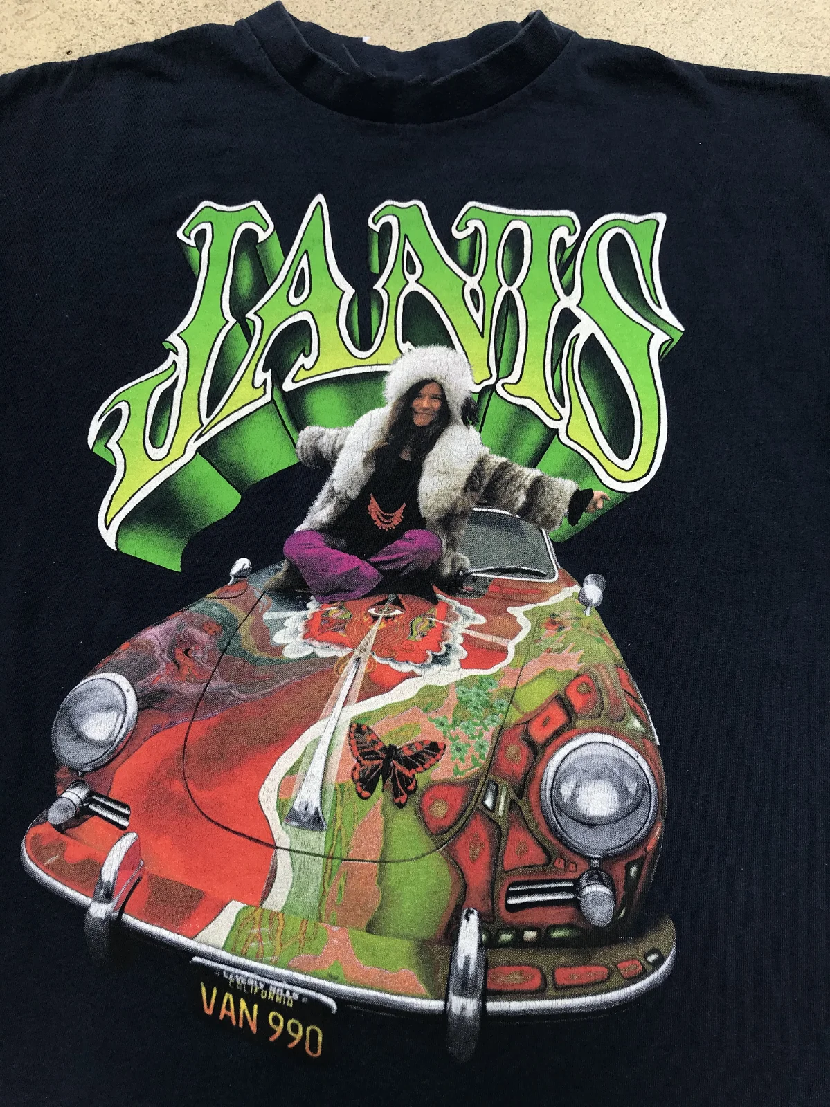 Janis Joplin Reprint Cotton Short Sleeve Black All Size Unisex T-Shirt TMB322